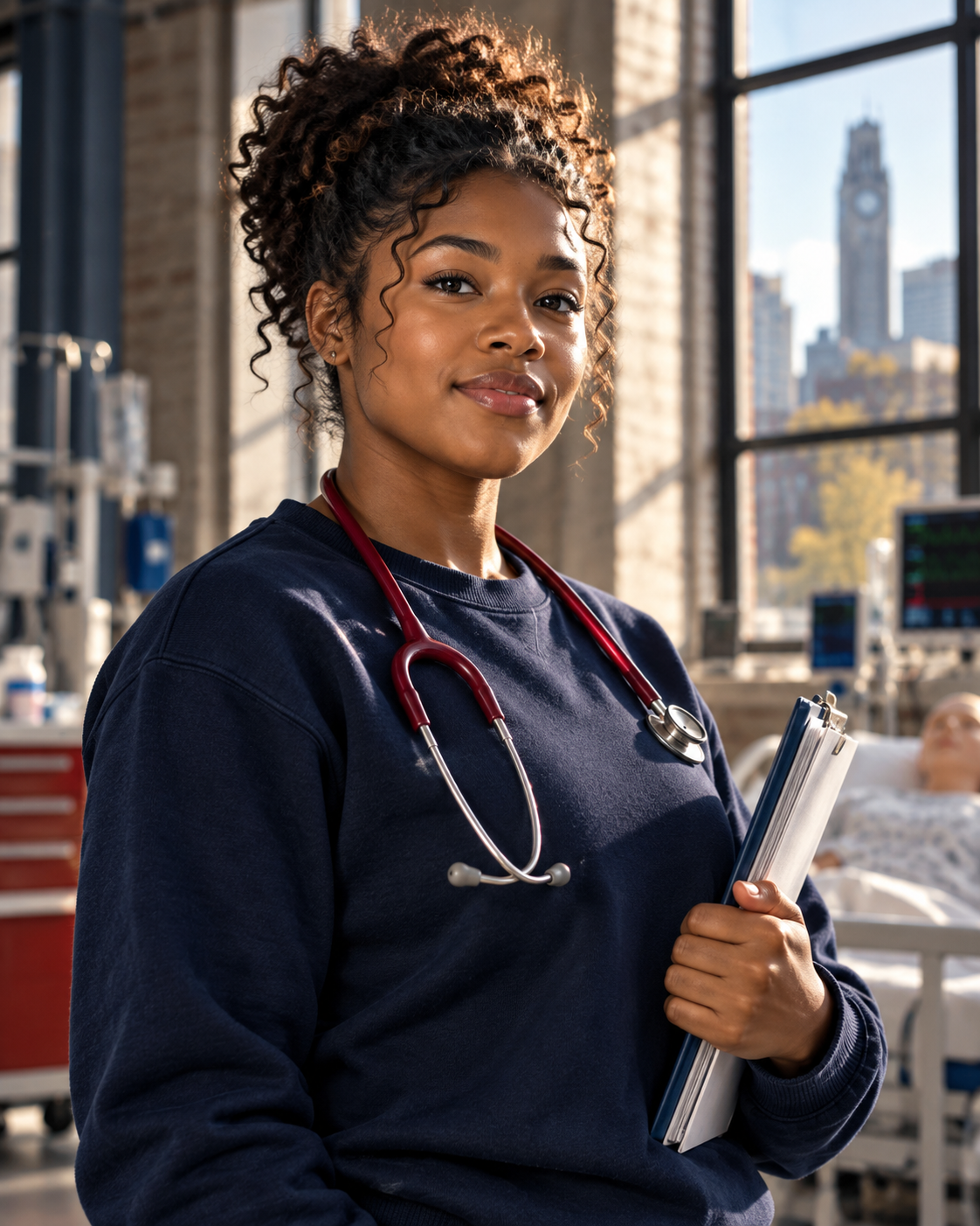 Amara, a nursing student persona